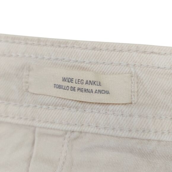 Universal Thread Jeans Womens 14 Beige Wide Leg Ankle High Rise Comfort Denim - Picture 8 of 13